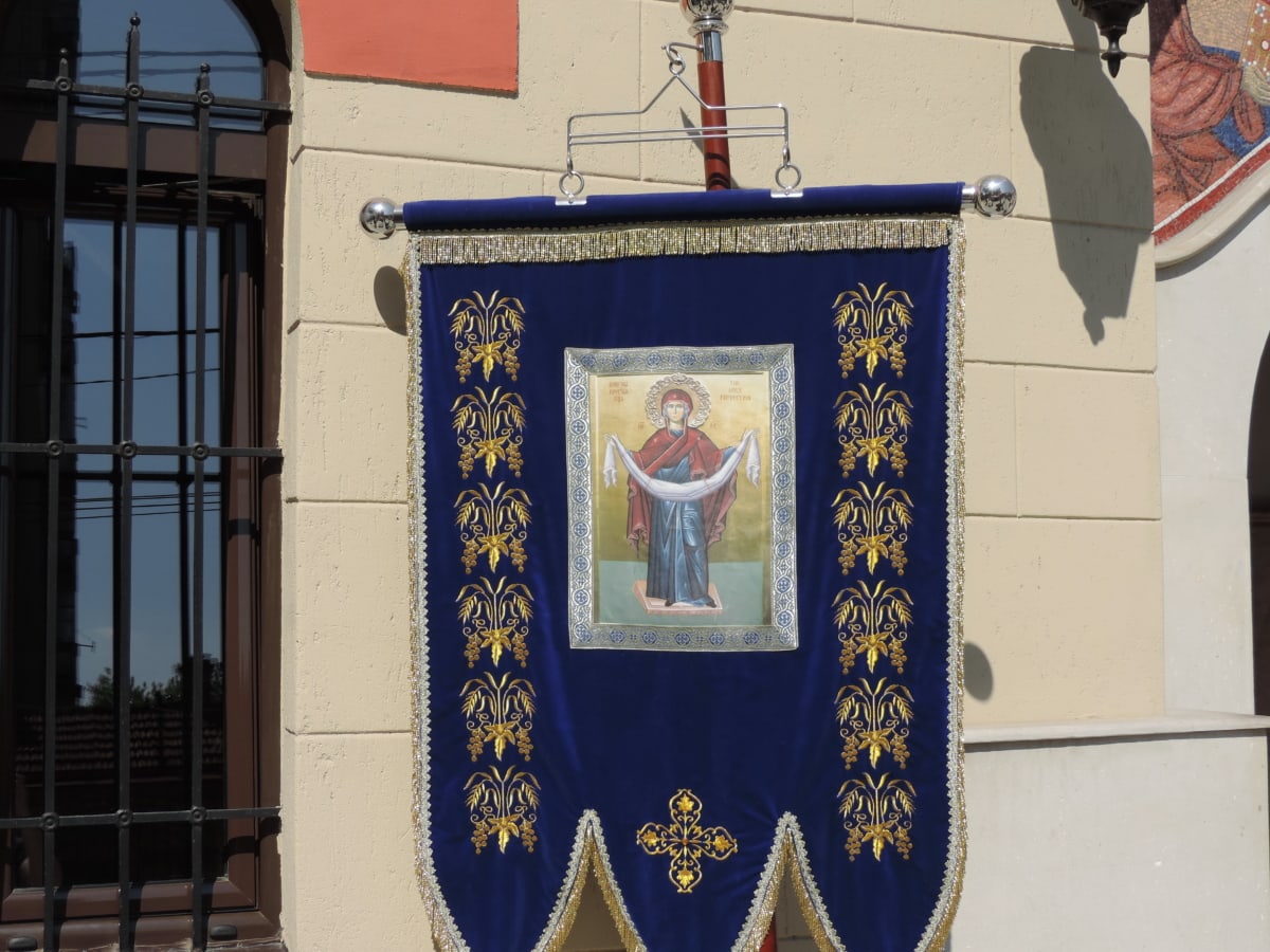 Christendom, vlag, orthodoxe, religie, het platform, stad, gebouw, Straat, symbool, buitenshuis