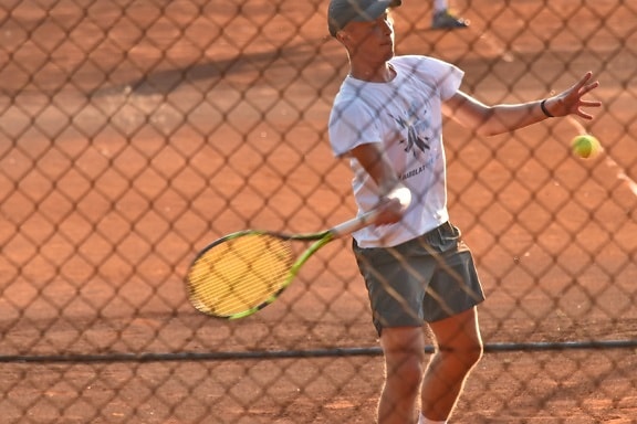 ball, tennis court, tennis racket, web, tennis, racket, court, competition, sport, athlete