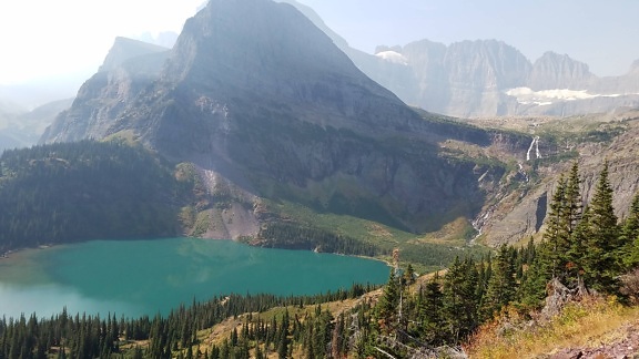 lake, mountain peak, national park, water, wilderness, mountains, glacier, high land, range, mountain
