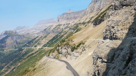 altitude, ascent, geology, majestic, mountainside, road, rock, slope, nature, mountain