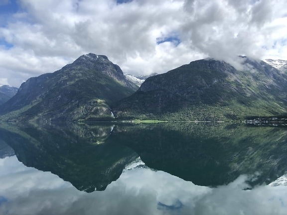 lakeside, Bergen, bereik, berg, landschap, water, natuur, buitenshuis, rots, meer