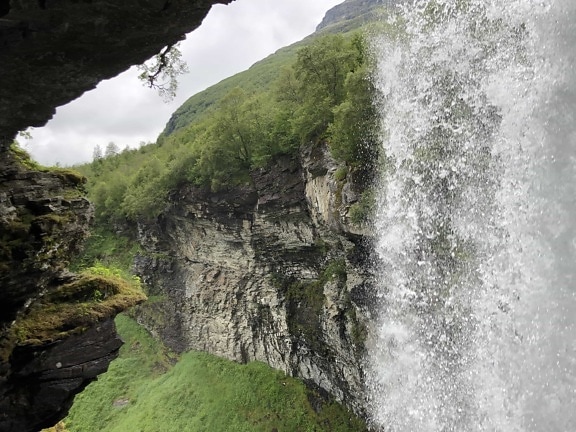 洞穴, 景观, 边坡, 瀑布, 悬崖, 山, 水, 性质, 河, 岩石