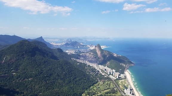 ranta, panoraama, Rio de Janeirossa, kesäkaudella, erämaa, vesi, vuori, lumi, vuoret, maisema