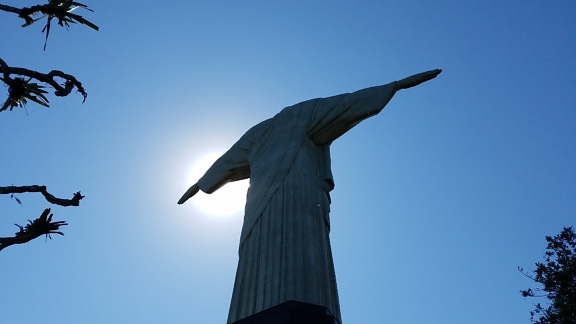 mármol, Río de janeiro, escultura, rayos de sol, estatua de, arte, silueta, cielo azul, arquitectura, al aire libre