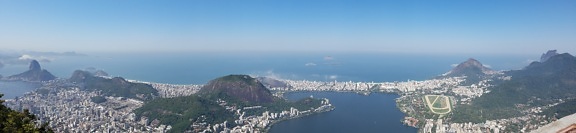 chụp từ trên không, Hùng vĩ, bức tranh toàn cảnh, Rio de janeiro, đi du lịch, đường bờ, mũi đất, núi, cảnh quan, nước