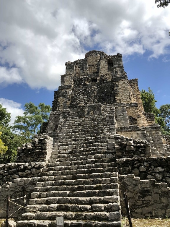 pyramid, stairs, stone wall, vertical, ruin, archaeology, ancient, architecture, temple, old