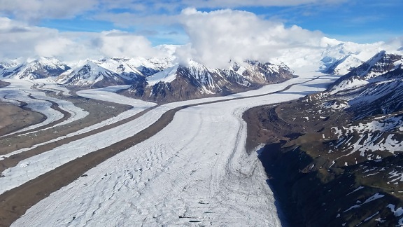 nadmorska visina, zamrznuto, led kristal, ledeno polje, panorama, vrh, zima, ledenjak, led, snijeg