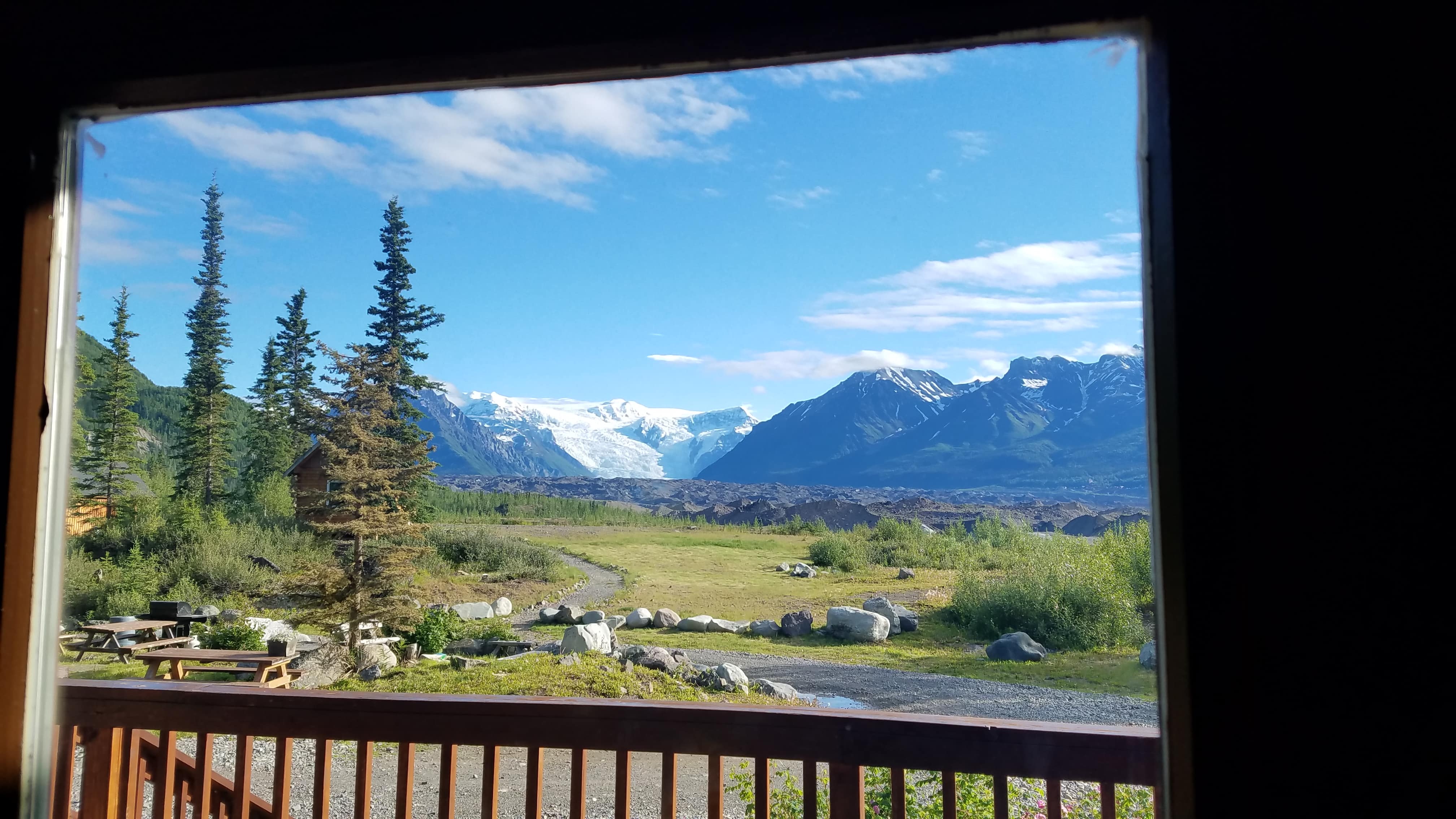 Free picture: balcony, cottage, mountains, view, window, landscape