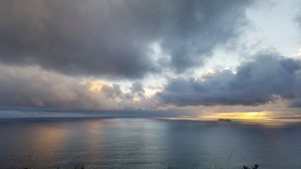 Océano, paisaje, Costa, atmosfera, agua, puesta de sol, amanecer, sol, tormenta, naturaleza