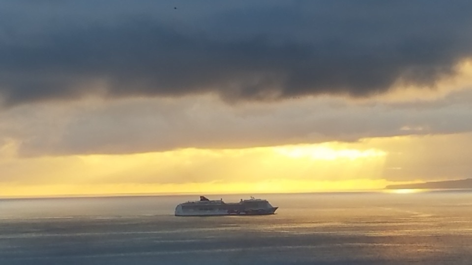 sunrise cruise ship storm