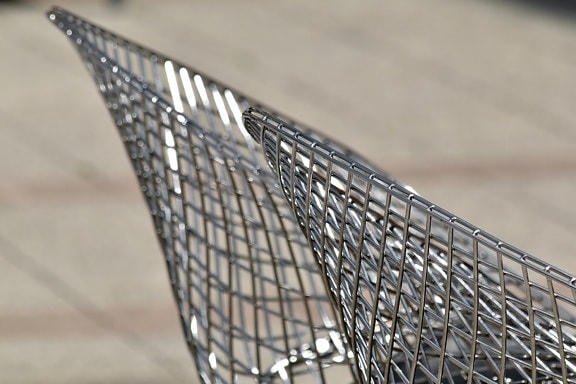 Stuhl, Möbel, metallische, moderne, Edelstahl, Netz, Stahl, im freien, Draht, Eisen