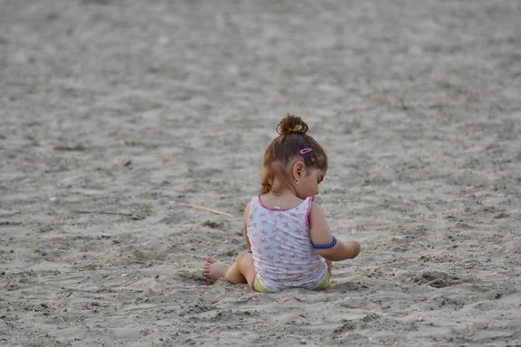 baby, beach, pretty girl, sand, toddler, girl, fun, vacation, child, seashore