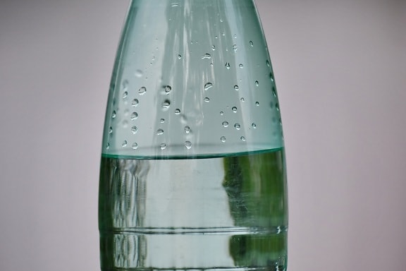 woda butelkowana, Bańka, przezroczysty, krople wody, mokra, butelka, napój, szkło, upuść, ciecz