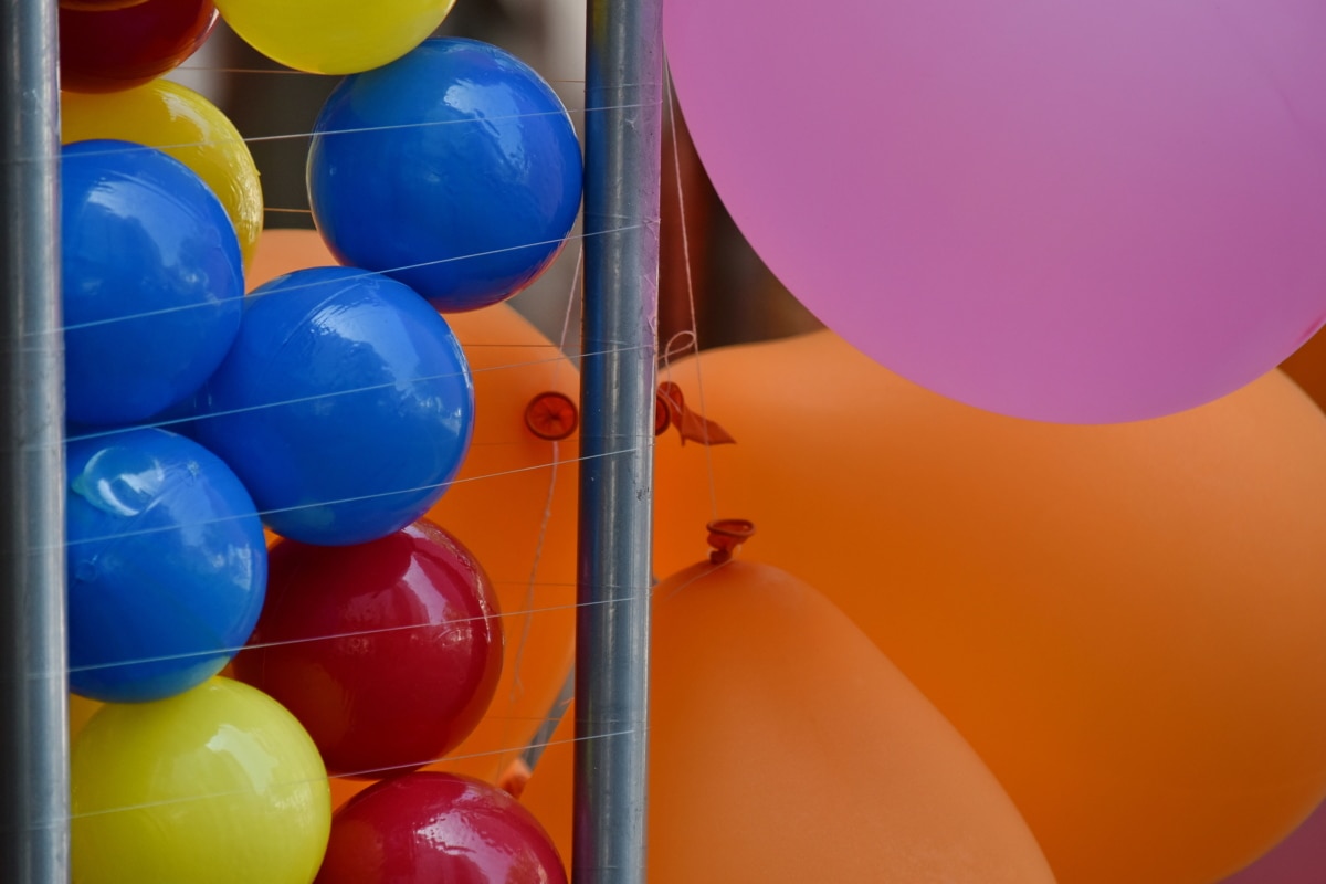 bola, balon, warna, helium, menyenangkan, rekreasi, cerah, rekreasi, plastik, mainan