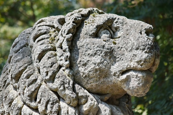 granit, Lion, statue de, sculpture, Pierre, antique, art, vieux, nature, Roche