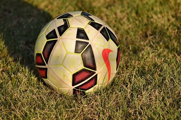 football, grass, shadow, soccer ball, ball, sport, leather, game, soccer, field