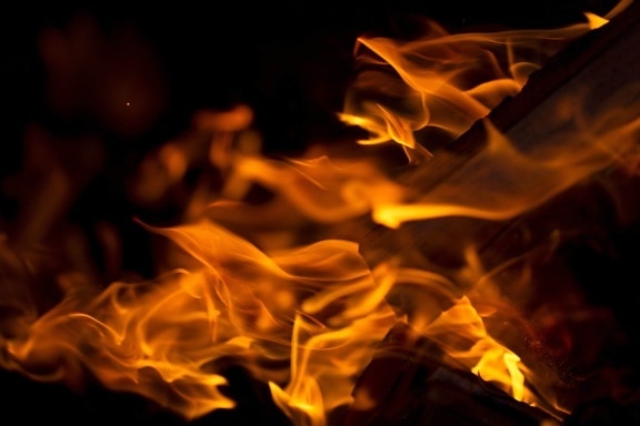kegelapan, api, obor, api, kayu bakar, api unggun, panas, api unggun, perapian, membakar