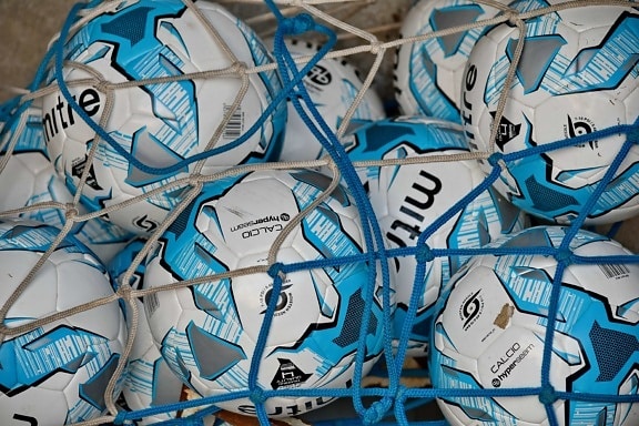 синьо, мрежа, футболна топка, Оборудване, художествени, пластмаса, футбол, творчеството, закрито, дизайн