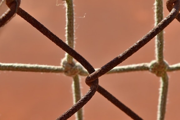 iron, material, rust, wire, outdoors, nature, fence, winter, blur, protection