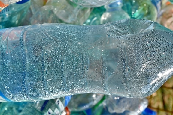bottled water, bottles, junk, recycling, wet, bubble, nature, reflection, liquid, plastic