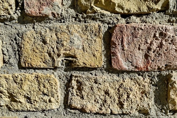 Ziegel, Wand, alt, Zement, Stein, rau, Ziegel, Architektur, dreckig, Textur