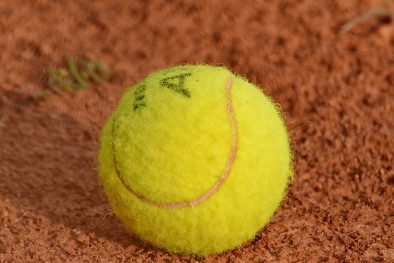 Ball, jaune verdâtre, court de tennis, tennis, jeu, compétition, sport, équipement, sol, des loisirs