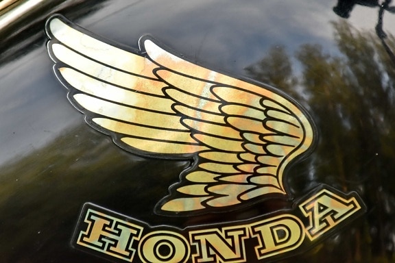 Honda, famous, japanese, motorcycle, sign, wings, outdoors, vehicle, retro, old, horizontal