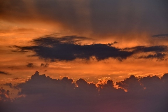 schönes Foto, Wolken, dramatisch, Orange gelb, Sonnenuntergang, Sonne, Dämmerung, Landschaft, Atmosphäre, 'Nabend