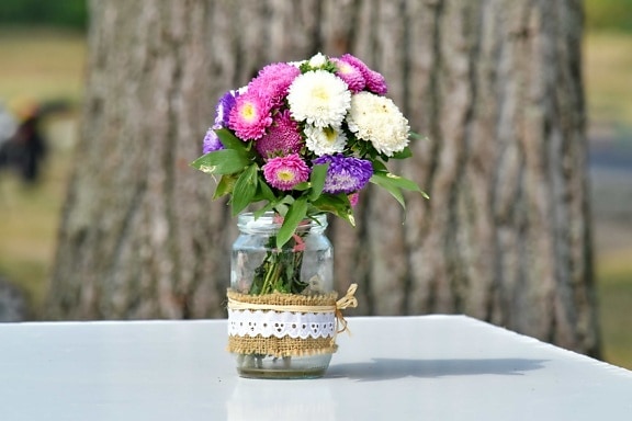 bouquet, decoration, garden, jar, old fashioned, vase, vintage, flower, arrangement, flowers