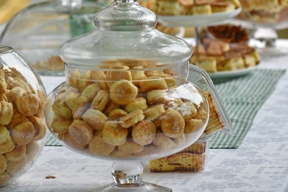 baked goods, container, glass, picnic, transparent, food, sweet, traditional, delicious, healthy