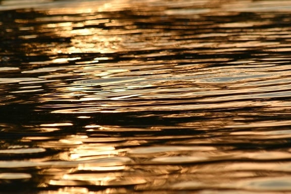 calm, landscape, orange yellow, reflection, sunset, waves, abstract, water, nature, wave