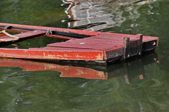 barco, debaixo d'água, de madeira, destroços, água, Rio, motos de água, canal, natureza, Lago