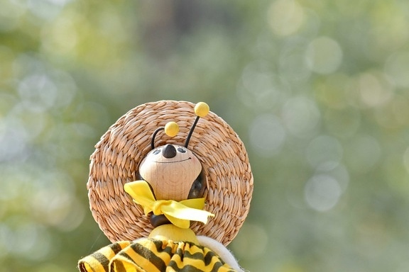 handmade, hat, homemade, honeybee, object, sunny, toy, blur, bright, cute