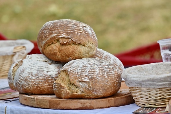 bakervarer, brød, piknik, flettet kurv, hvete, mat, mel, frokost, tradisjonelle, helse