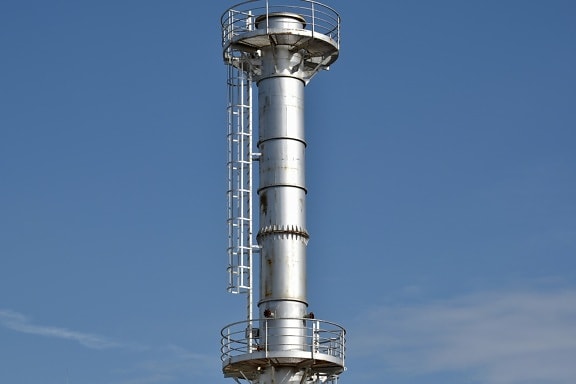 construction, factory, industrial, stainless steel, tower, workplace, high, steel, chimney, technology