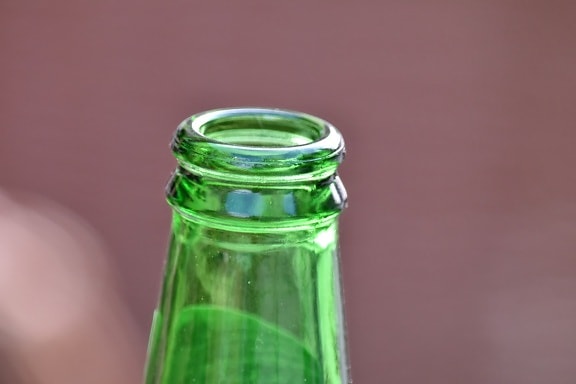 close-up, greenish yellow, top, glass, bottle, container, beer, beverage, still life, empty