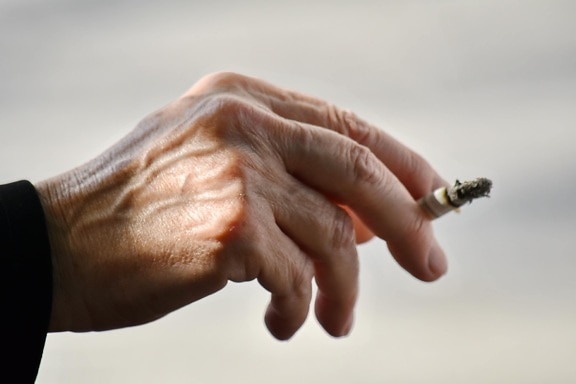 arthritis, cigarette smoking, tobacco, close-up, finger, hand, side view, skin, smoke, stress, hands