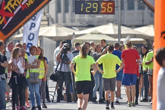 finish, kapløb, runner, tid, sport, Marathon, gade, konkurrence, folk, city