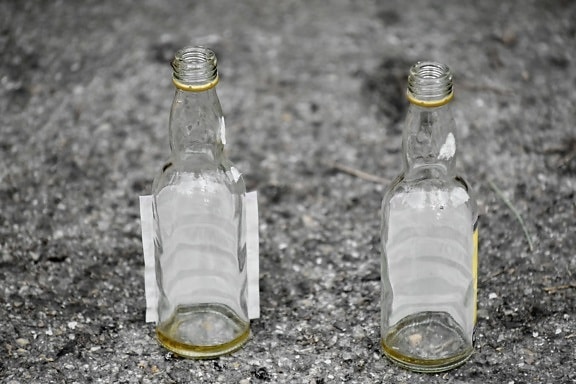 envase, vidrio, botella, frío, reciclaje, basura, vacío, basura, transparente, claro