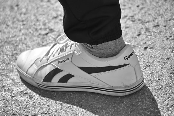 black and white, famous, fashion, old fashioned, sneakers, covering, foot, footwear, clothing, pair