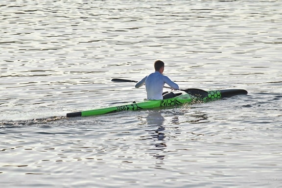 男孩, 独木舟, 冠军, 桨, 水, 体育, 桨, 种族, 竞争, 快速