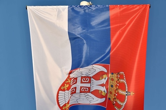 krone, ørn, nasjon, Serbia, flagg, patriotisme, vind, land, silke, banner