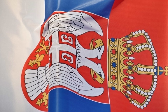 země, Evropa, vlajka, vlastenectví, Srbsko, stát, tricolor, státní znak, umění, symbol