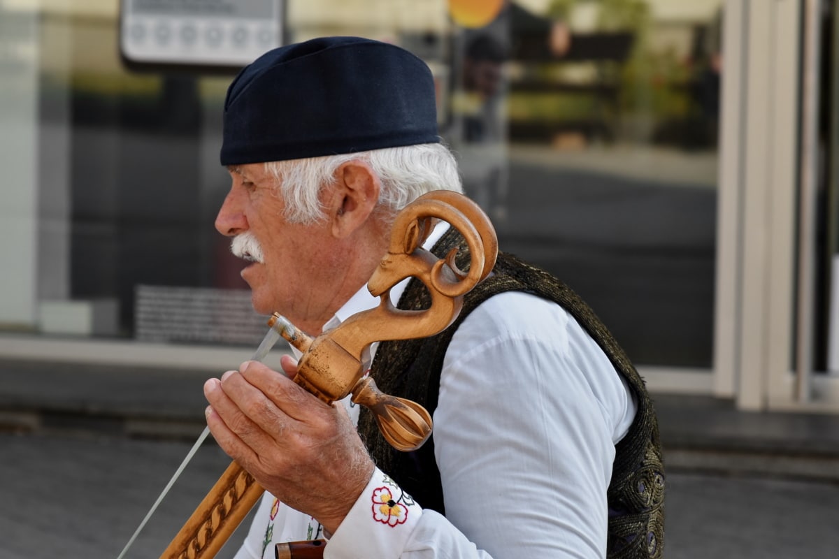acoustic, Balcan, handmade, music, musician, performance, traditional, street, man, city
