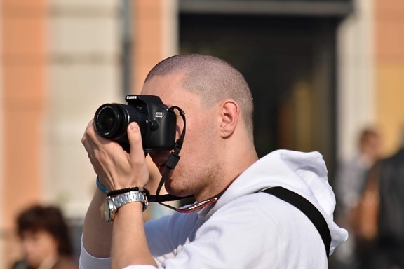 camera, moment, photographer, photojournalist, snapshot, zoom, lens, binoculars, equipment, man