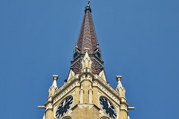 baroque, church tower, gothic, landmark, roof, rooftop, Serbia, architecture, building, tower
