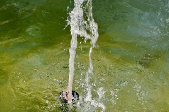 фонтан, скок, плисък, вода, поток, мокър, природата, лято, отражение, капка