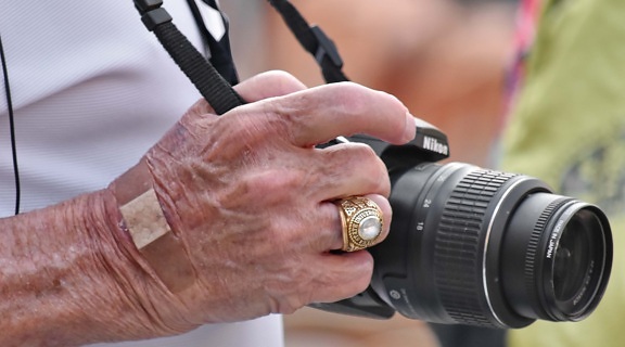 camera, gold, photographer, ring, zoom, man, hand, people, equipment, outdoors