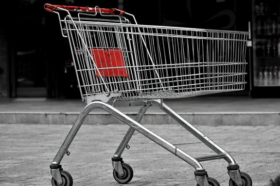 magasin, supermarché, chariot porte-sac, panier, conteneur, Shopping, acheter, stock, négoce, à pied