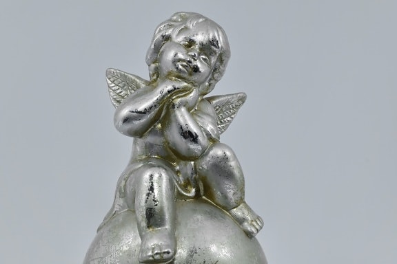 Ángel, niño, decoración, figurilla, oración, escultura, brillo, arte, estatua de, religión